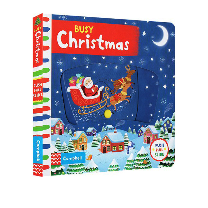 英文原版 busy系列 英文原版启蒙 Busy Christmas 纸板 机关 操作 活动 书 繁忙的圣诞节