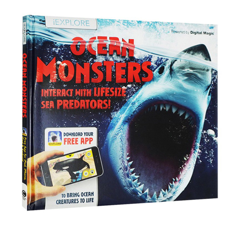 英文原版 iExplore Ocean Monsters 科学跑出来系AR系列 深海怪兽 3D实境互动书
