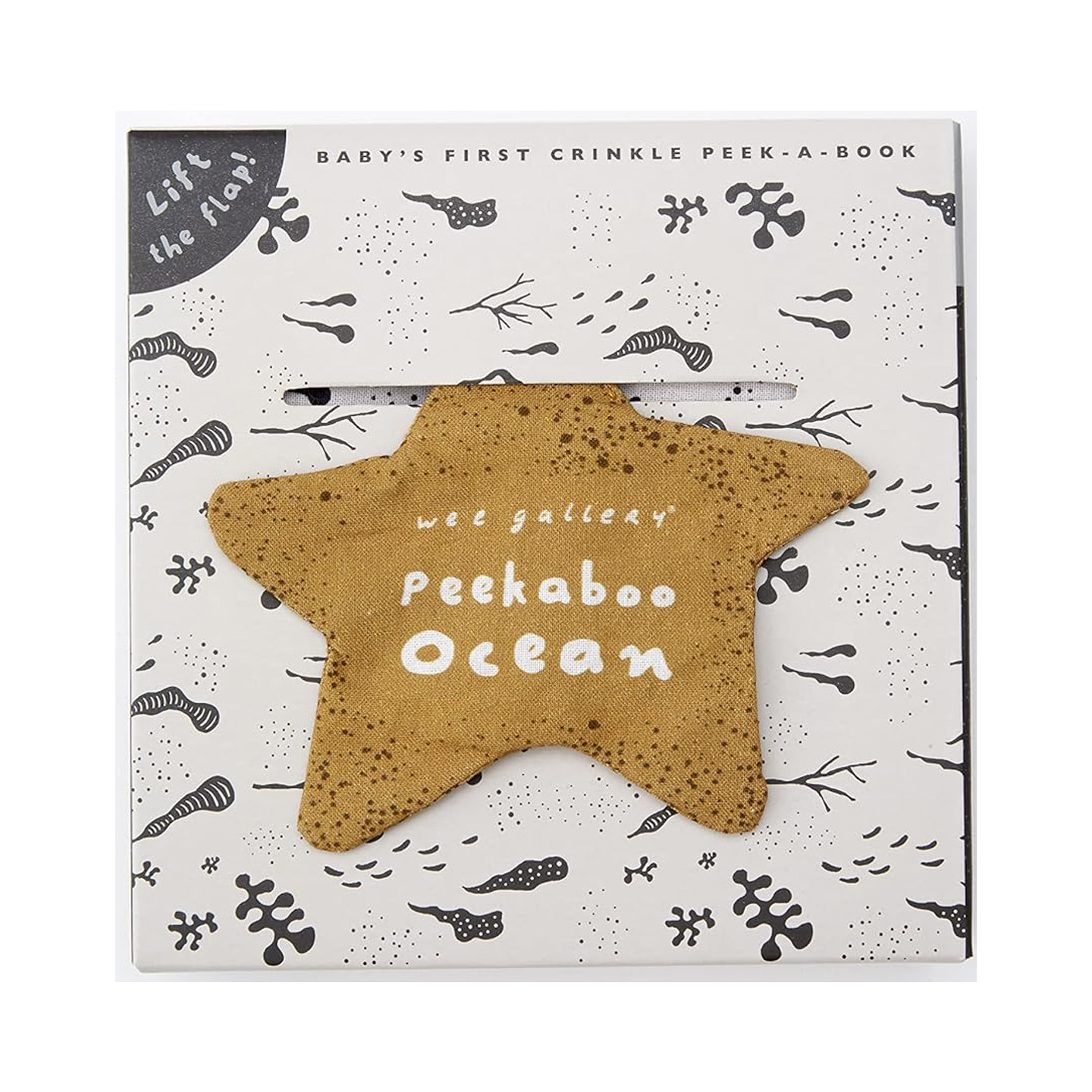 预售 小画廊布书 英文原版 Peekaboo Ocean 海洋中躲猫猫 趣味翻翻页 动物启蒙认知 Wee Gallery 0-3岁低幼宝宝有机布书