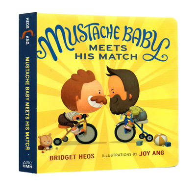 英文原版 Mustache Baby Meets His Match 孩子们之间的竞争 大开本纸版书 绘本 低幼早教英语启蒙 儿童睡前故事书