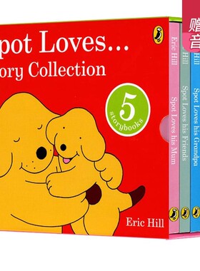 英文原版绘本 Spot Loves Dad/Mum 纸板书5册盒装 where is spot 小玻在哪里同系列 家庭关系情商启蒙教育 Eric Hill经典作品