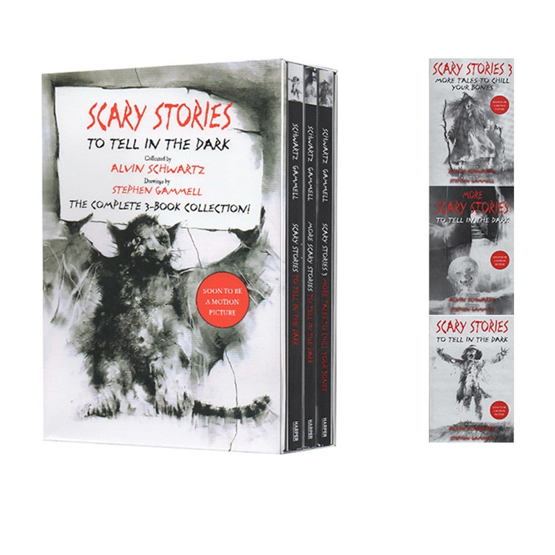预售 英文原版 Scary Stories 3册套装 惊悚恐怖小说 在黑暗中讲述的恐怖故事系列 Alvin Schwartz 万圣节主题