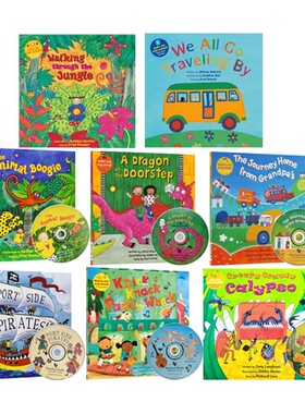 Barefoot Books 韵文与歌谣系列 8册 附8CD We All Go Traveling By 廖彩杏有声书单 亲子互动学习 图画书 Sing Along With Me