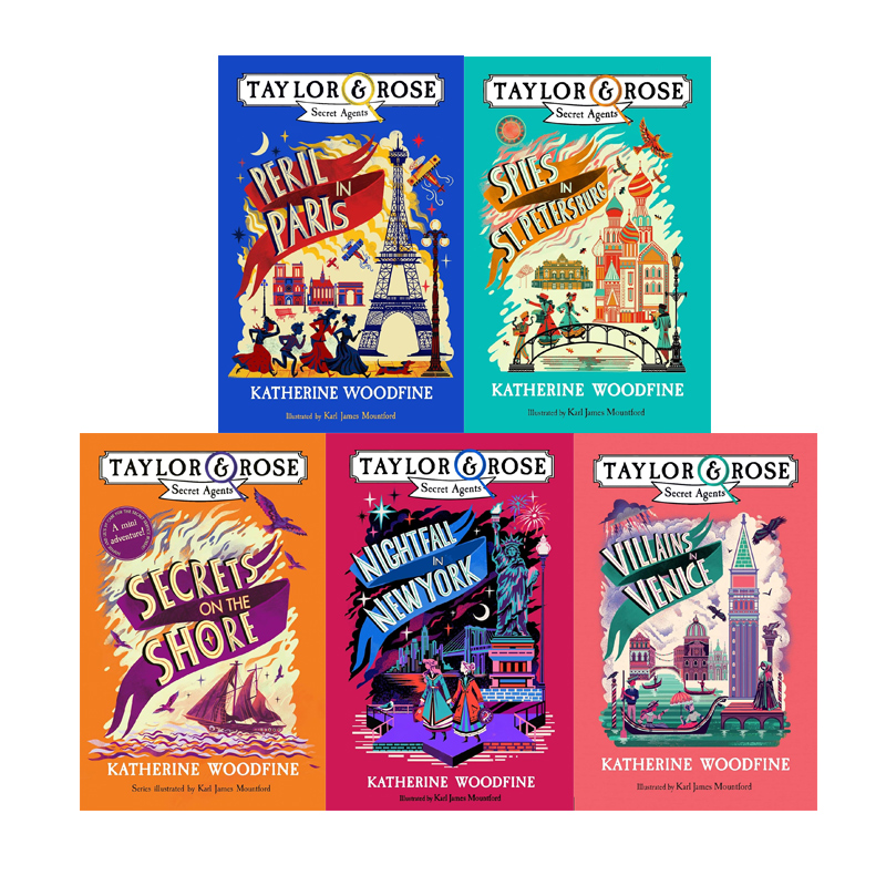 预售 泰勒和罗斯的秘密特工系列 5册 英文原版进口 Taylor and Rose Secret Agents1-5 巴黎的危险岸上的秘密纽约的夜