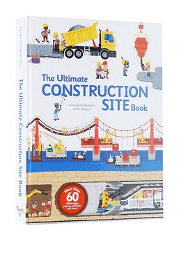 英文原版The Ultimate Construction Site Book 建筑工地 立体机关操作书 太空百科翻翻书 STEM科普绘本 Twirl 法国艺术品