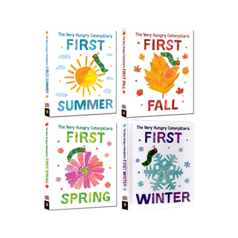 英文原版 The Very Hungry Caterpillar's First系列4册 艾瑞卡尔 Eric Carle 好饿的毛毛虫一年四季 纸板书