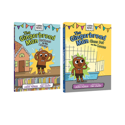 预售 英文原版 The Gingerbread Man 姜饼人冒险系列 2册合售 含1本精装 儿童全彩漫画绘本 课外阅读故事书