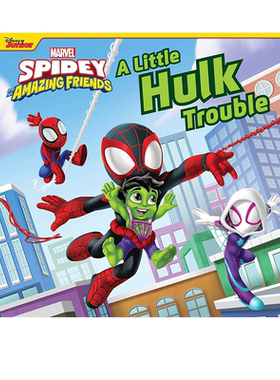 英文原版纸板书 Spidey and His Amazing Friends: A Little Hulk Trouble 蜘蛛侠和他的神奇朋友 全彩绘本故事书