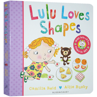 英文原版绘本 Lulu Loves Shapes 露露爱形状 幼儿启蒙入门图画书 纸板翻翻书 露露系列 幼儿生活好习惯认知培养