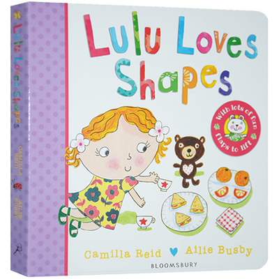 英文原版绘本 Lulu Loves Shapes 露露爱形状 幼儿启蒙入门图画书 纸板翻翻书 露露系列 幼儿生活好习惯认知培养