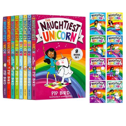 淘气的独角兽系列 8册 The Naughtiest Unicorn 英文原版 儿童幽默搞笑故事书 章节书 儿童校园漫画文学小说 Pip Bird