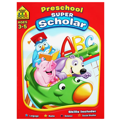 3-5岁学霸练习 School Zone Super Scholar Workbooks Preschool 幼儿园早教家庭练习册合辑 英文原版