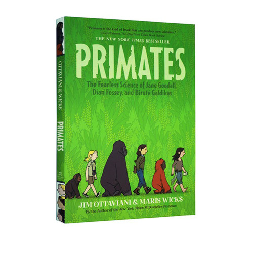 英文原版 Primates The Fearless Science 探索灵长动物 少儿科学科普读物 全彩版漫画绘本图画书 Jim Ottaviani