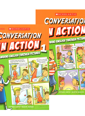 对话练习 学乐出品 Scholastic In Action Conversation 画里画外轻松学英语 2册漫画版图解英语 英文原版