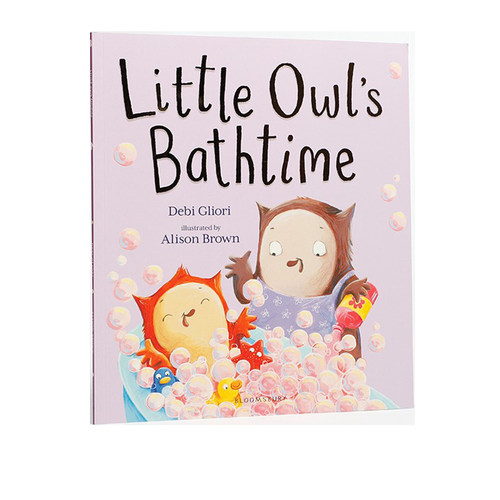 英文原版小猫头鹰洗澡时间