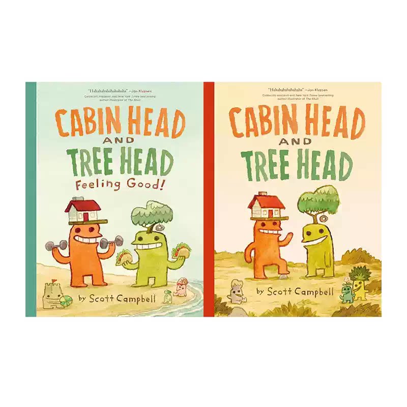 预售 英文原版 Cabin Head and Tree Head 小屋头和树头 小屋头和树头 系列2册 桥梁漫画书 情绪搞笑无厘头 友谊漫画