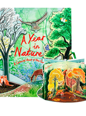 A Year in Nature 转动的四季 大自然一年四季立体书 英文原版绘本A Carousel Book of the Seasons 360度旋转 儿童STEAM科普书