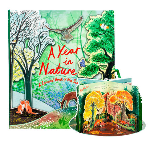A Year in Nature 转动的四季 大自然一年四季立体书 英文原版绘本A Carousel Book of the Seasons 360度旋转 儿童STEAM科普书