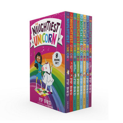 预售 淘气的独角兽系列 8册盒装 Naughtiest Unicorn 英文原版 儿童幽默搞笑故事书 章节书 儿童校园漫画文学小说 Pip Bird