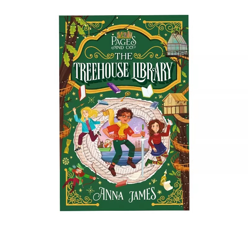 英文原版 Pages & Co.#5: The Treehouse Library 穿梭童话故事集系列 树屋图书馆 奇幻小说 少儿英文课外阅读  Anna James