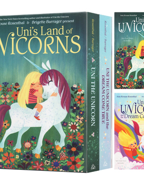 英文原版 Uni's Land of Unicorns Board Book Boxed Set 纸板书 2册盒装 独角兽爱好者 纽约时报畅销书 幼儿启蒙图画故事书