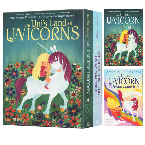 英文原版 Uni's Land of Unicorns Board Book Boxed Set 纸板书 2册盒装 独角兽爱好者 纽约时报畅销书 幼儿启蒙图画故事书