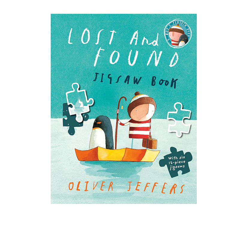 预售 远在天边 英文原版 Lost and Found Jigsaw Book 迷路的小企鹅 纸板书 成长友谊 拼图游戏+绘本故事 名家Oliver Jeffers