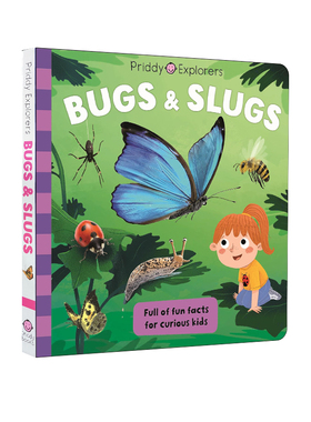 英文原版 Priddy Explorers: Bugs and Slugs 昆虫 纸板书 科普知识绘本图画书 小学STEM课外读物