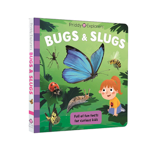 英文原版 Slugs 科普知识绘本图画书 小学STEM课外读物 and 纸板书 Bugs Explorers Priddy 昆虫