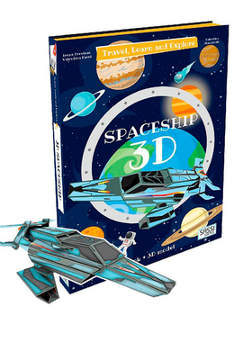 英文原版 Travel Learn And Explore Spaceship 3D宇宙飞船 真实可拼装模型书 STEAM 少儿科普绘本图画书 创意手工操作书游戏书