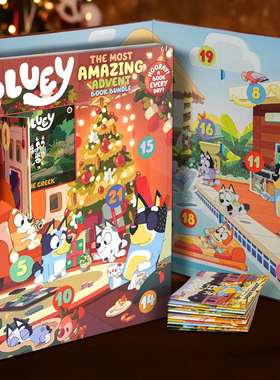 预售 小蓝狗布鲁伊 圣诞倒数日历 Bluey The Most Amazing Advent Book Bundle 最神奇的圣诞礼包 含24本小书 英文原版