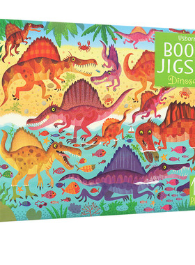尤斯伯恩 Usborne Picture Puzzle Book Jigsaw Dinosaurs 恐龙 附拼图书 英文原版 儿童早教益智拼图玩具