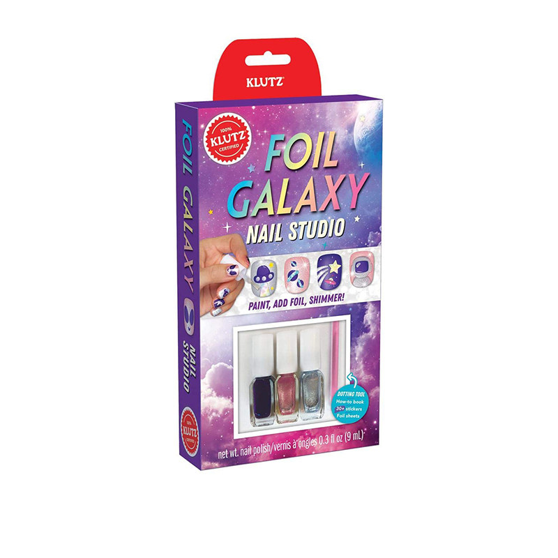 英文原版 Klutz Foil Galaxy Nail Studio 铝箔系美甲工作室 包含材料包 美甲创意 女孩手工制作DIY