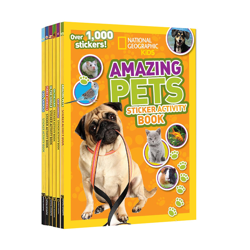 美国国家地理 儿童阅读动物科普系列 6册 每本含100张贴纸 National Geographic Kids Sticker Activity Book