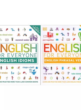 英文原版 DK新视觉 人人学英语 动词短语/词汇/习语 2册 English for Everyone Phrasal Verbs/Grammar 英语综合训练参考书