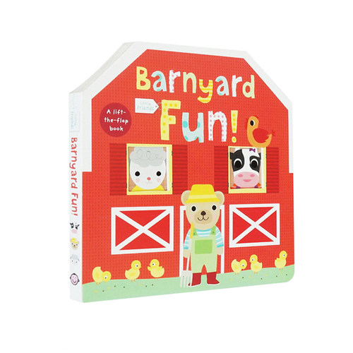 英文原版 Little Friends 系列 Barnyard Fun 小朋友 低幼宝宝 纸板翻翻触摸操作书