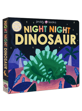 英文原版 Night Night Books: Night Night Dinosaur 夜光书 纸板异形书操作书 亲子共读图画故事绘本 睡前哄睡故事书Roger Priddy