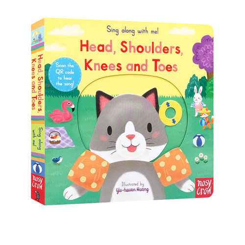 英文原版 Head Shoulders Knees and Toes 纸板机关操作书 Sing Along with Me 欧美经典儿歌 欢唱童谣绘本 亲子互动 送音频