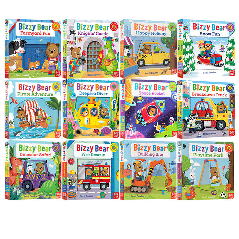 小熊很忙系列 12册 Bizzy Bear 儿童绘本童谣机关书 英文原版绘本 纸板操作书 启蒙认知合售 边玩边学