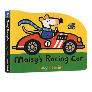 英文原版绘本 Maisy's Racing Car 小鼠波波交通工具造型纸板书 儿童启蒙早教阅读 亲子互动绘本
