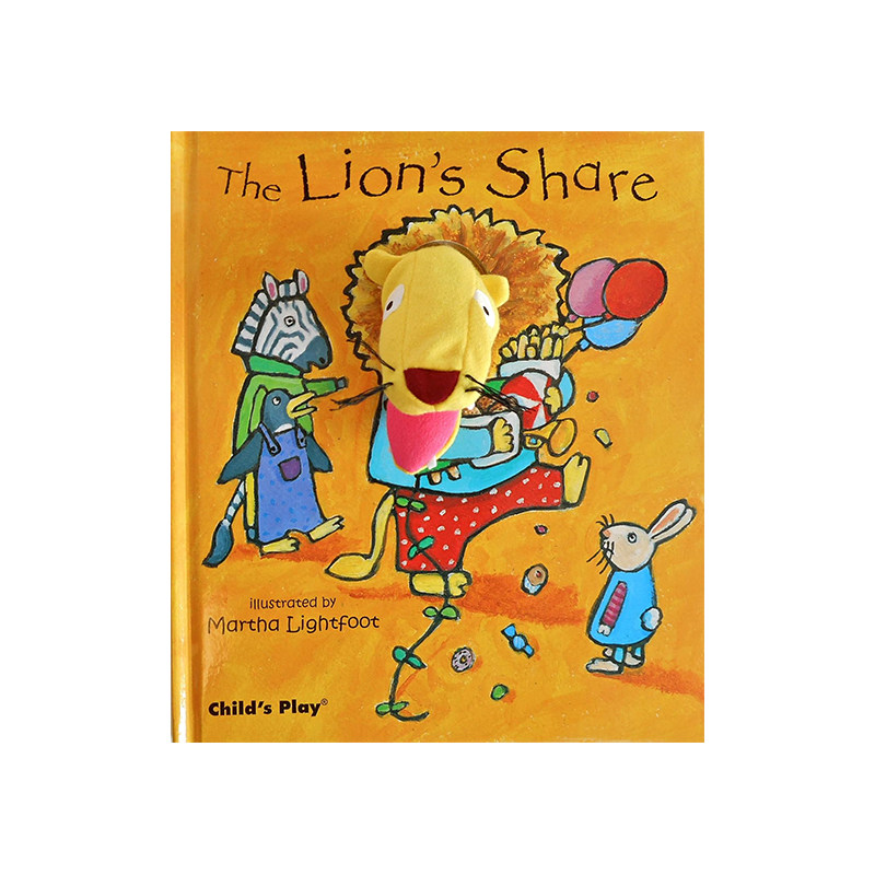 英文原版 The Lion's Share 狮子的最大份 儿童手偶游戏书 分享的重要性