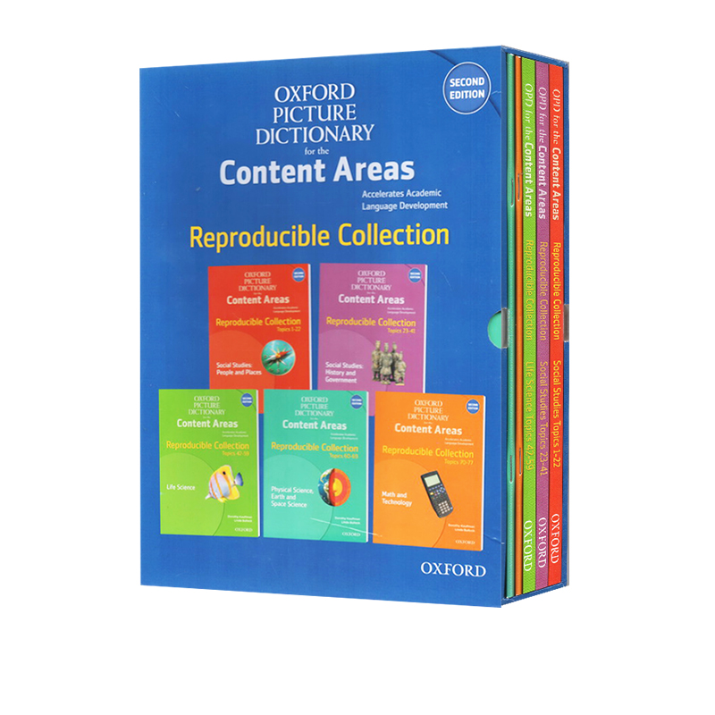 英文原版 Oxford Picture Dictionary for the Content Areas 5册盒装 牛津图画词典 图解练习