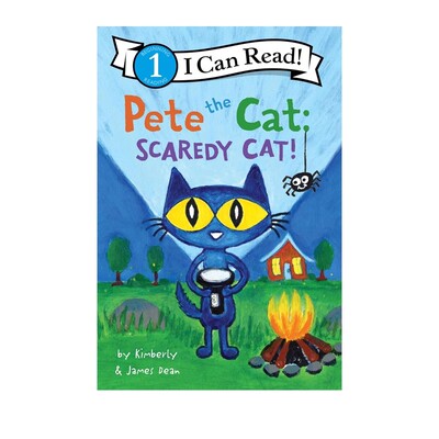 英文原版 Pete the Cat: Scaredy Cat! 皮特猫 I can read 1分级读物 儿童绘本图画故事书 24年新品