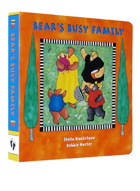英文原版 Bear's Busy Family 比尔熊忙碌的一家 纸板书 有音频 Barefoot