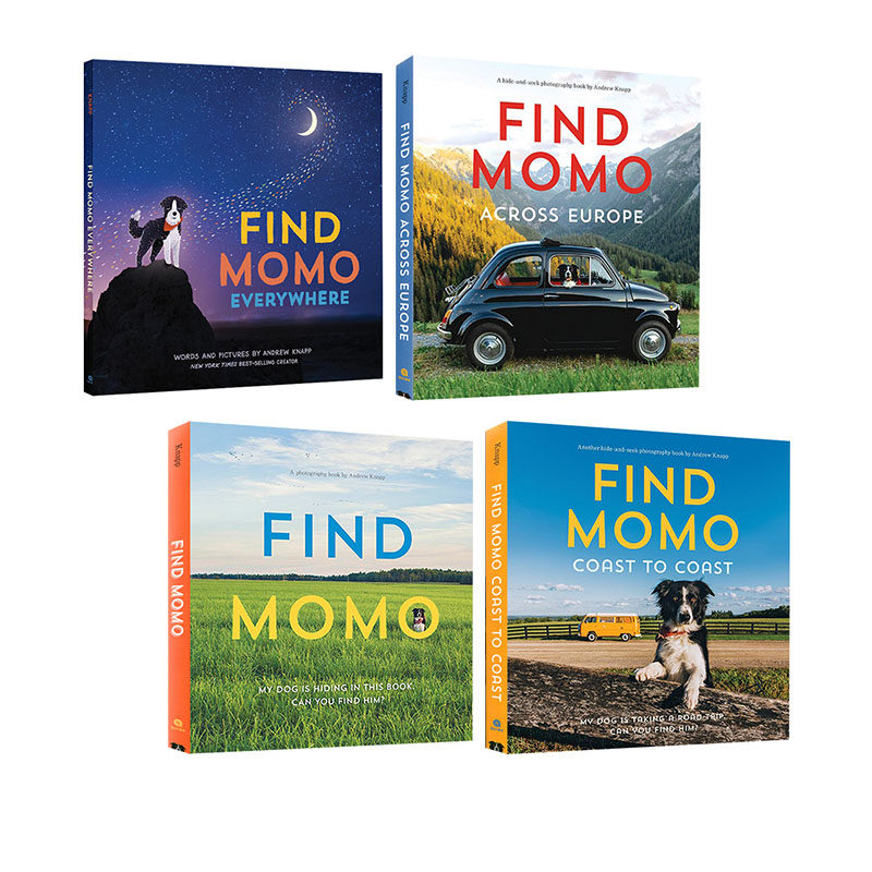英文原版 Find Momo Everywhere 3册+1册精装 让我们找到莫莫 宠物摄影书爱狗人士 纽约时报畅销的风景摄影书