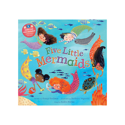 英文原版 Five Little Mermaids 五只小美人鱼 韵文与歌谣 附音频视频 亲子互动学习 Sing Along With Me