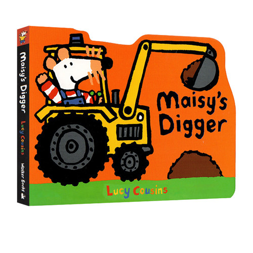 英文原版绘本 Maisy's Digger 小鼠波波交通工具造型纸板书 儿童早教启蒙阅读 亲子互动绘本