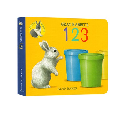 英文原版绘本 Little Rabbits 系列 Gray Rabbit's 123 大开本纸板书 小兔子学数字 0-6岁 幼儿基础认知启蒙