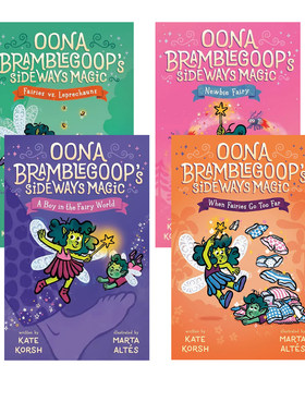 预售 英文原版 Oona Bramblegoop's Sideways Magic 欧娜的侧身魔法 4册合售 女孩魔法幽默成长故事 粉红插画桥梁章节书 590L