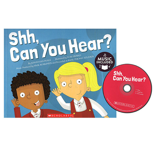 英文原版 Shh Can You Hear 嘘 你能听到吗 Cantata Learning系列 绘本附CD 歌谣学英语 STEM教育绘本 Scholastic